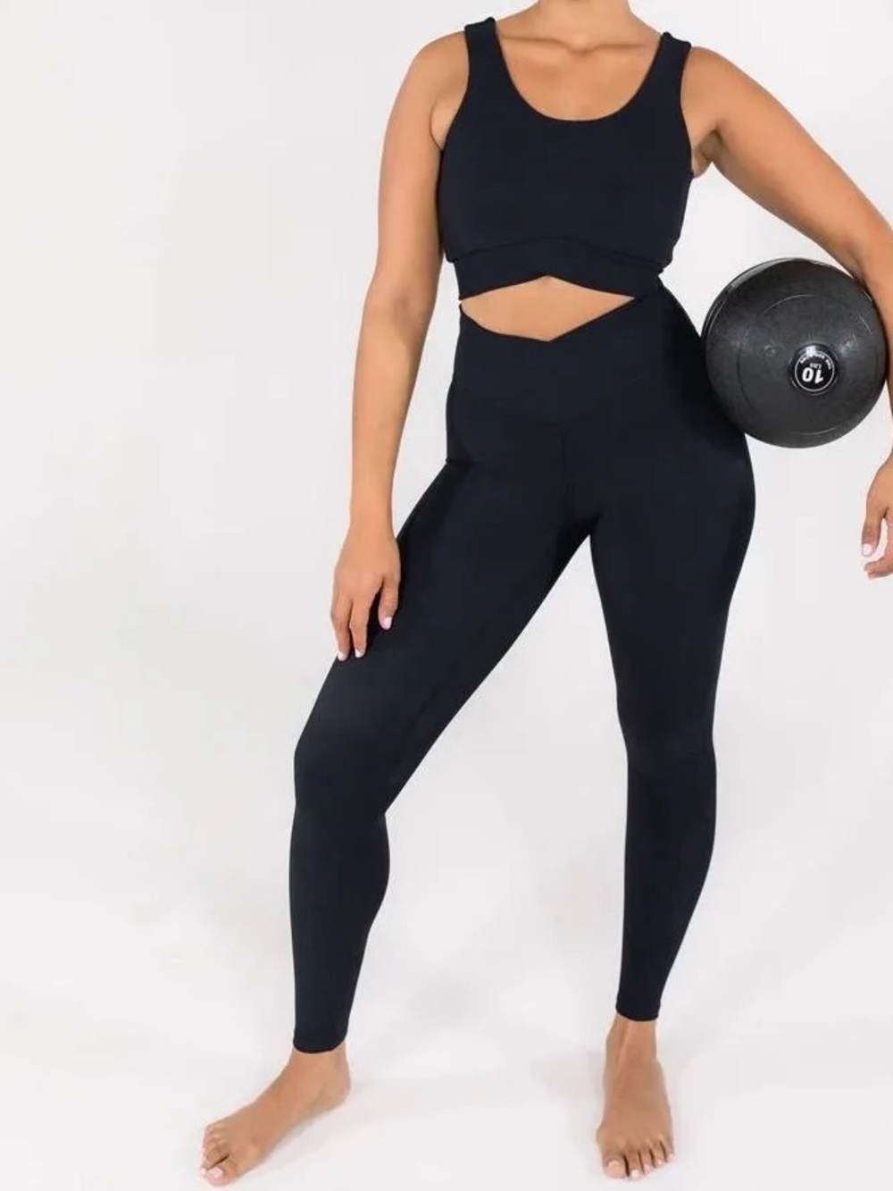 Salt Project Refine Ribbed Crossover Leggings and Crop Top Set